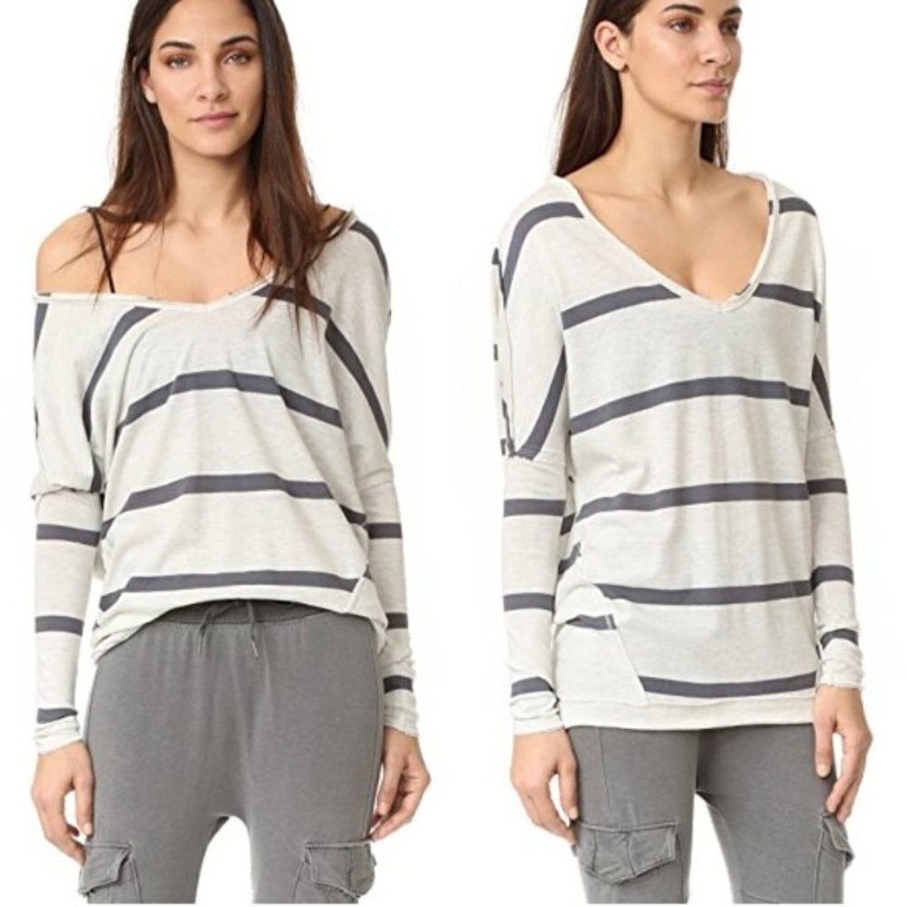 We the free free people upstate oversized stripe top sz M/L comfy casual.